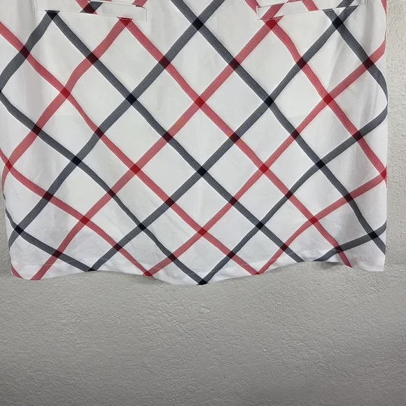 Lady Hagen Golf Skort Blue Plaid Size 10 Sides Pockets White And Red Strech - Picture 10 of 16